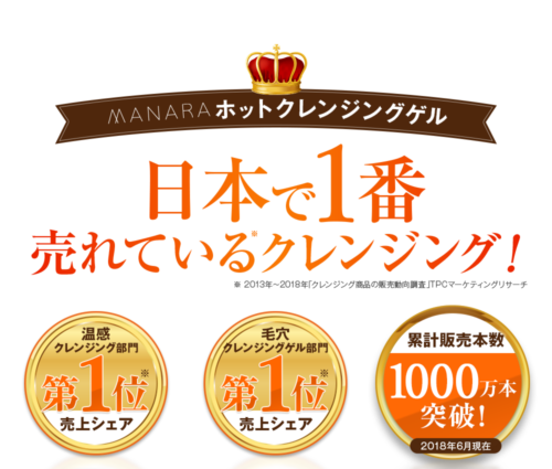 マナラホットクレンジングゲルは日本で一番売れているクレンジング